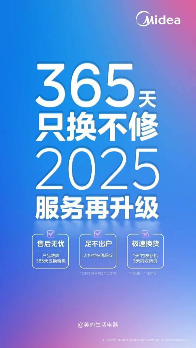不修售后新标准引领家电行业新风尚！凯发平台美的生活电器：365天只换(图1)
